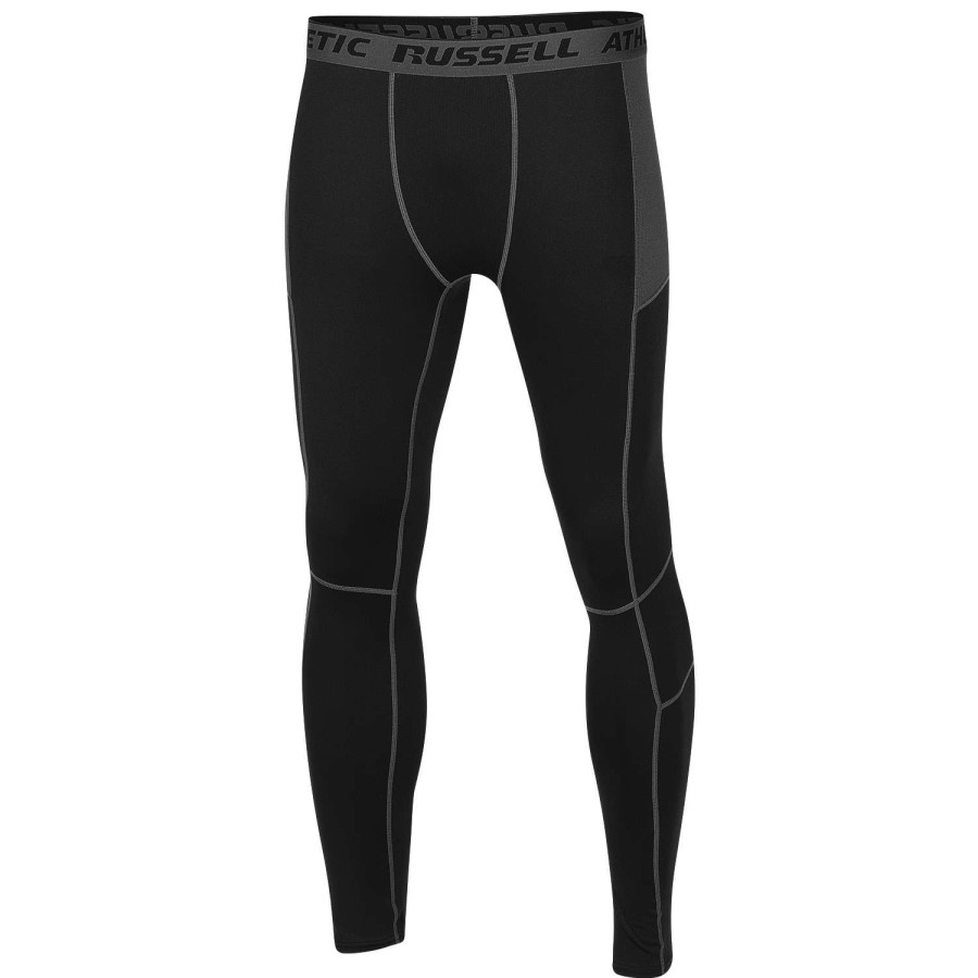 Apparel * | Popular Russell Athletic Men'S Compression Leggings Black/Gray