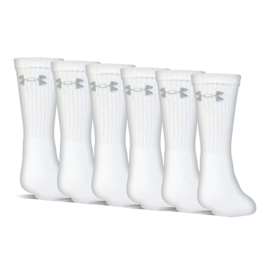 Apparel * | Discount Sale Under Armour Training Cotton 2.0 Crew Socks6-Pack White