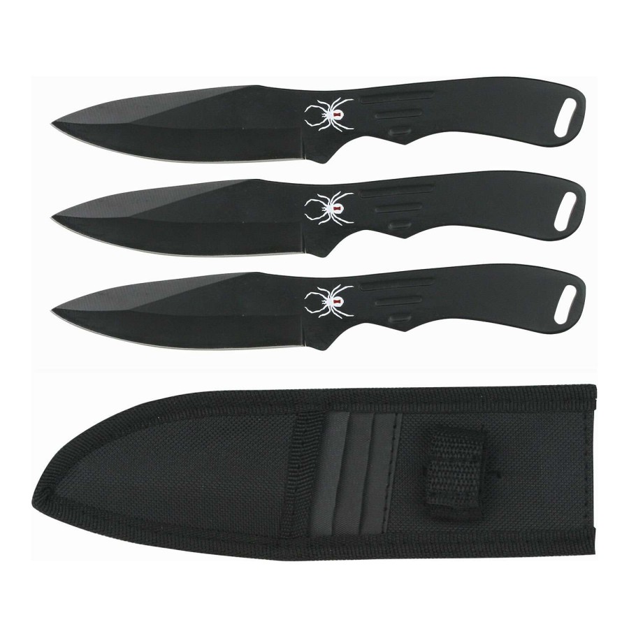 Fishing & Hunting * | Clearance Perfect Point Rc-179-3 3-Pc Throwing Knife Set Black