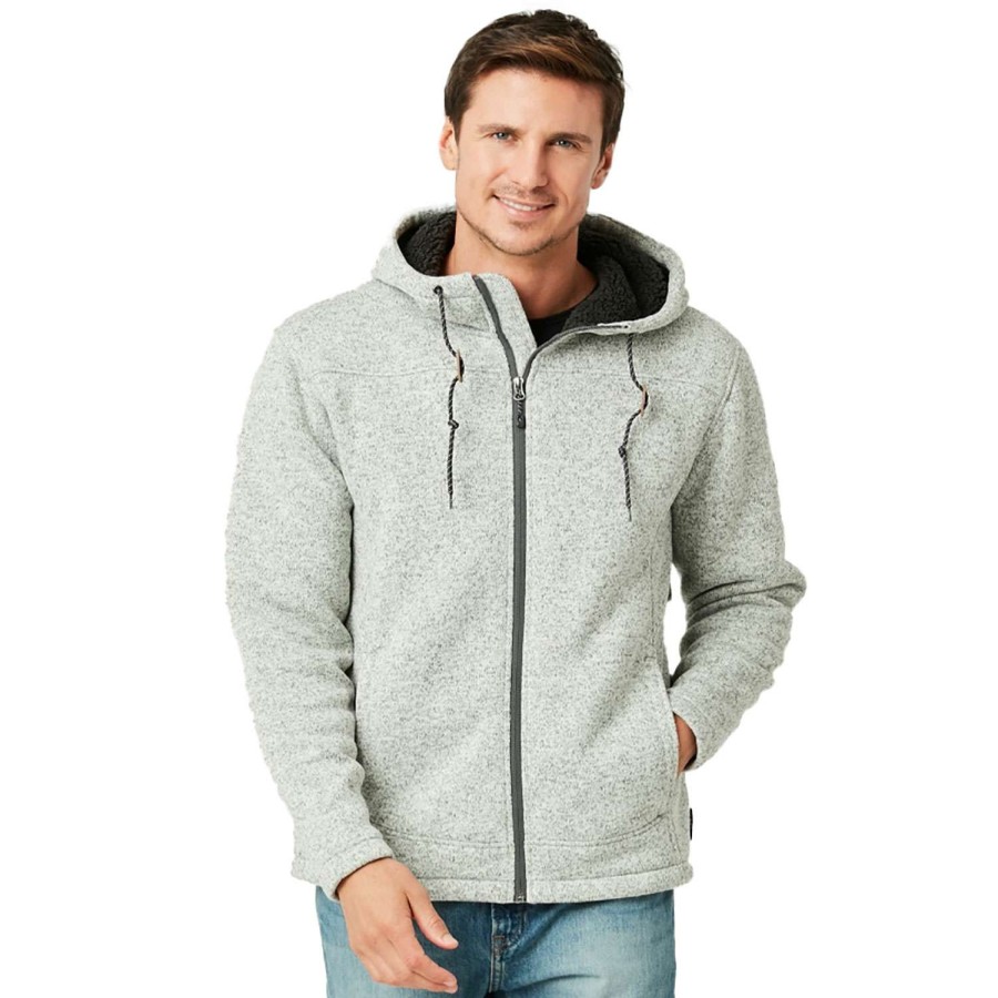 Apparel * | Online Discount Free Country Men'S Mountain Fleece Hoodie With Sherpa Lining Light Gray