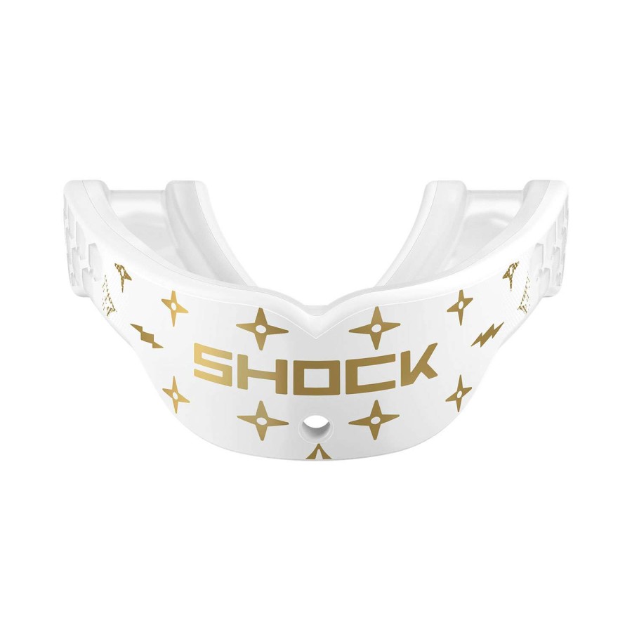 Sports * | Clearance Shock Doctor Adult Gel Max Power Mouthguard White Gold