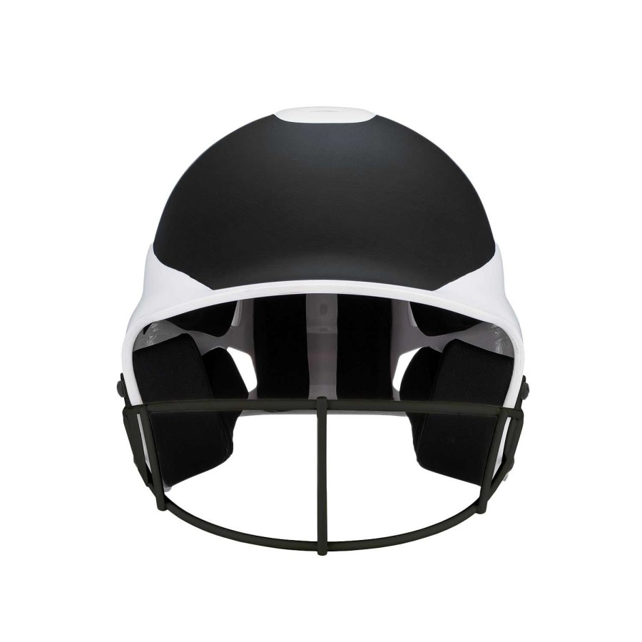 Sports * | Clearance Rip-It Vision Pro Matte Two-Tone Youth'S Softball Batting Helmet Black/White