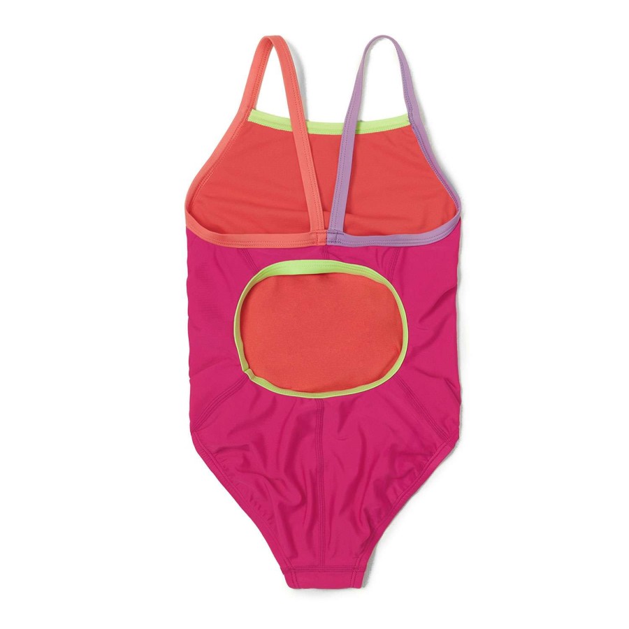 Apparel * | Fashion Speedo Girls' Solid Propel Back One-Piece Swimsuit Rose