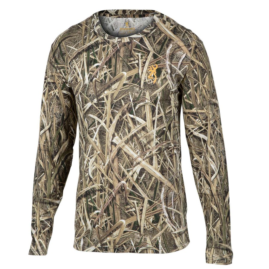 Fishing & Hunting * | Best Sale Browning Wasatch Camo Cotton Long-Sleeve Shirt Mossy Oak Sg Habitat