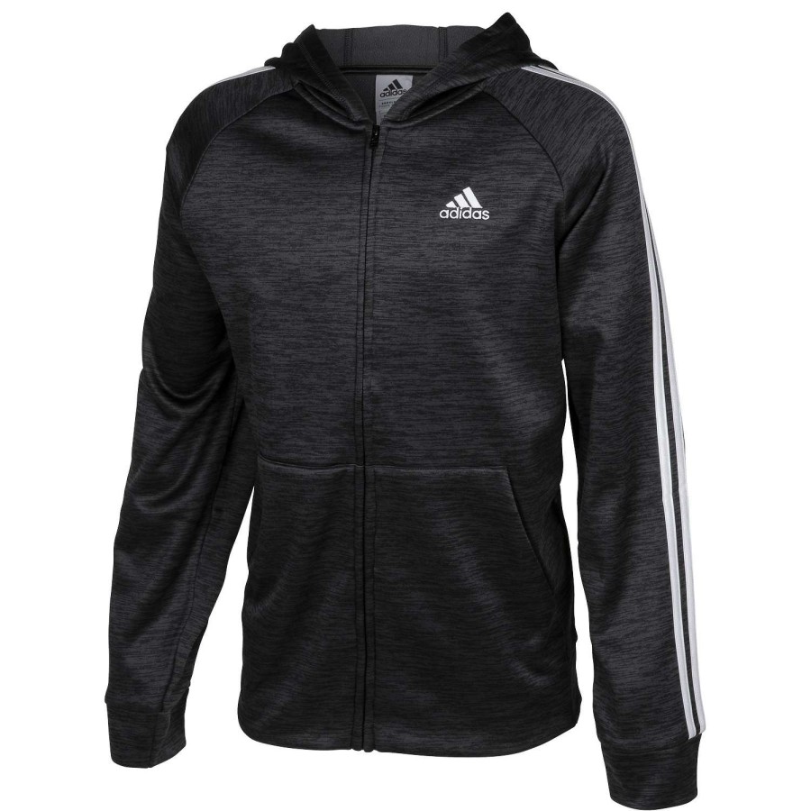 Apparel * | Discounts Adidas Boys' Indicator Full-Zip Hoodie Black/Gray