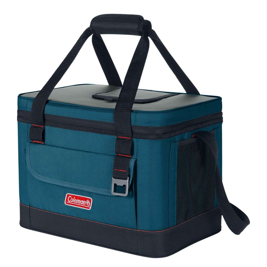 Outdoors * | Hot Sale Coleman Space 30-Can Soft-Sided Cooler Blue