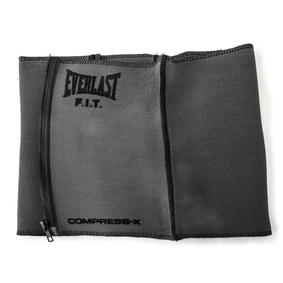 Fitness * | Crazy Deals Everlast Men'S Slimmer Belt With Zipper Black