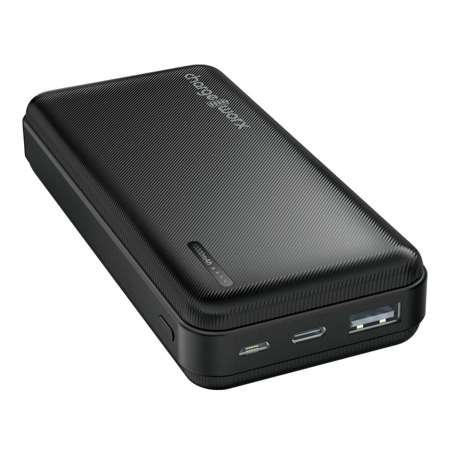 Outdoors * | Popular Chargeworx Super Compact 10000 Mah Power Bank Black