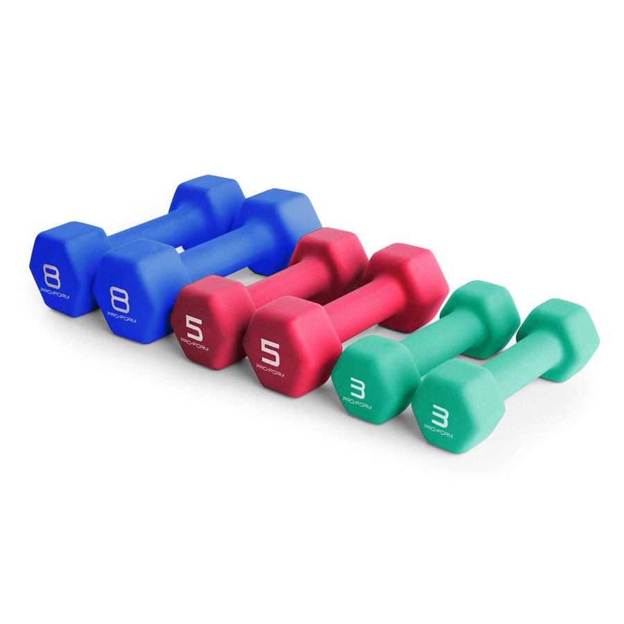 Fitness * | Excellent Quality Proform 32 Lb. Neoprene Dumbbell Set Multi-Color