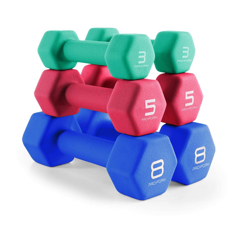 Fitness * | Excellent Quality Proform 32 Lb. Neoprene Dumbbell Set Multi-Color